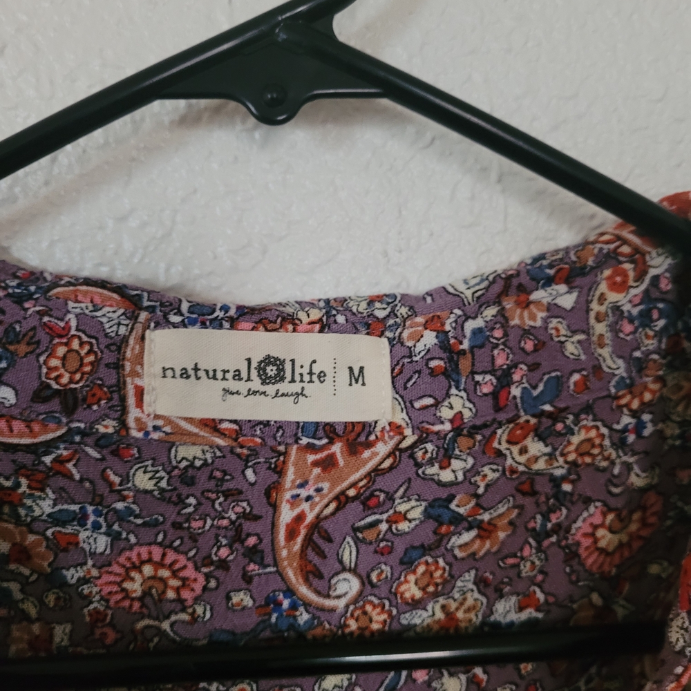 NATURAL LIFE Multicolor Floral Long Sleeve Dress - Picture 4 of 7